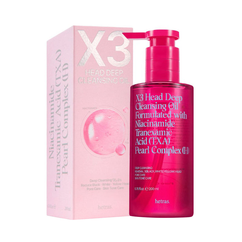 HETRAS hetras X3 Head Deep Cleansing Oil 200ml - brightening - front bottle shot