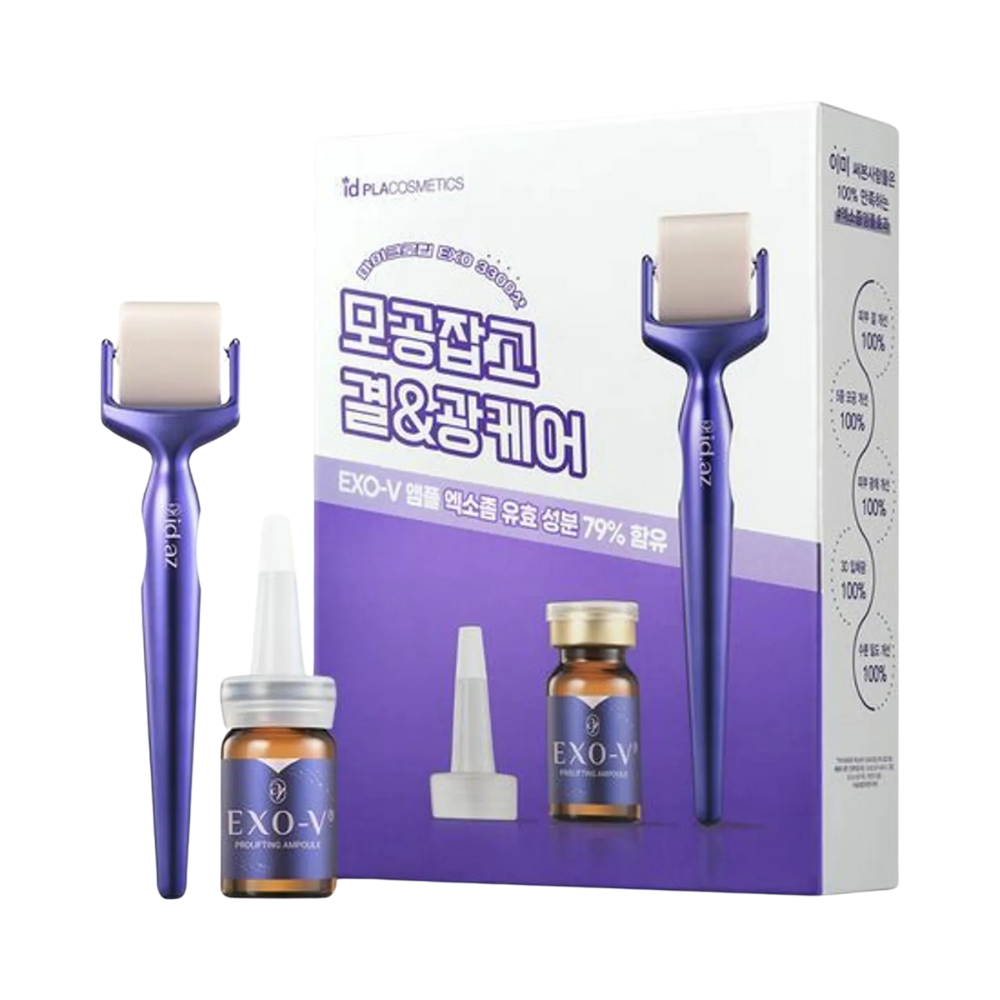 id PLACOSMETICS id PLACOSMETICS Exo-V Prolifting Pore Care Set (Lifting Ampoule 5ml+MTS Roller) - hydrating - front bottle