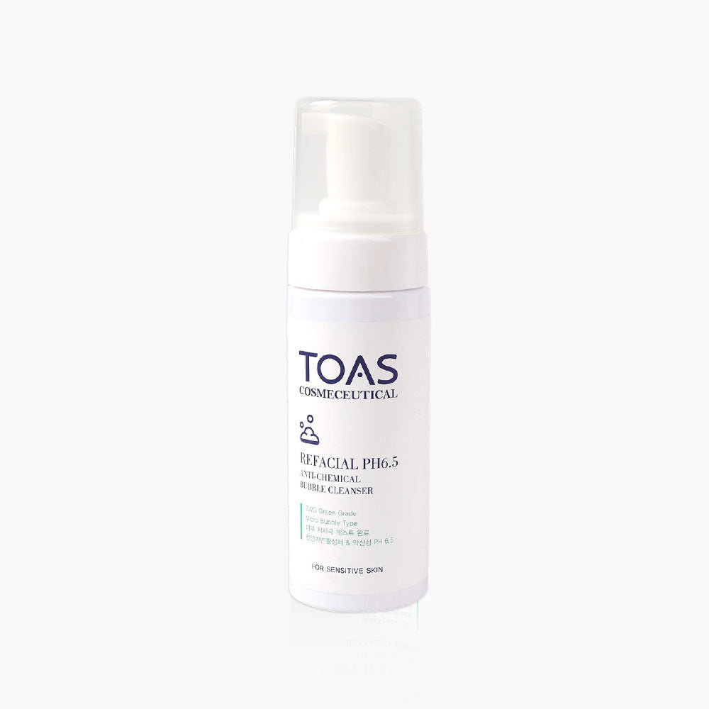 TOAS TOAS Refacial pH6.5 Anti-Chemical Bubble Cleanser 150ml - pore care - front bottle shot