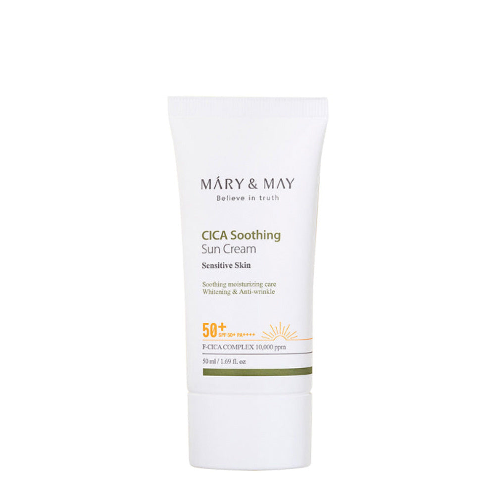 Mary&May Mary&May CICA Soothing Sun Cream SPF50+ PA++++ 50ml - hydrating - front bottle shot