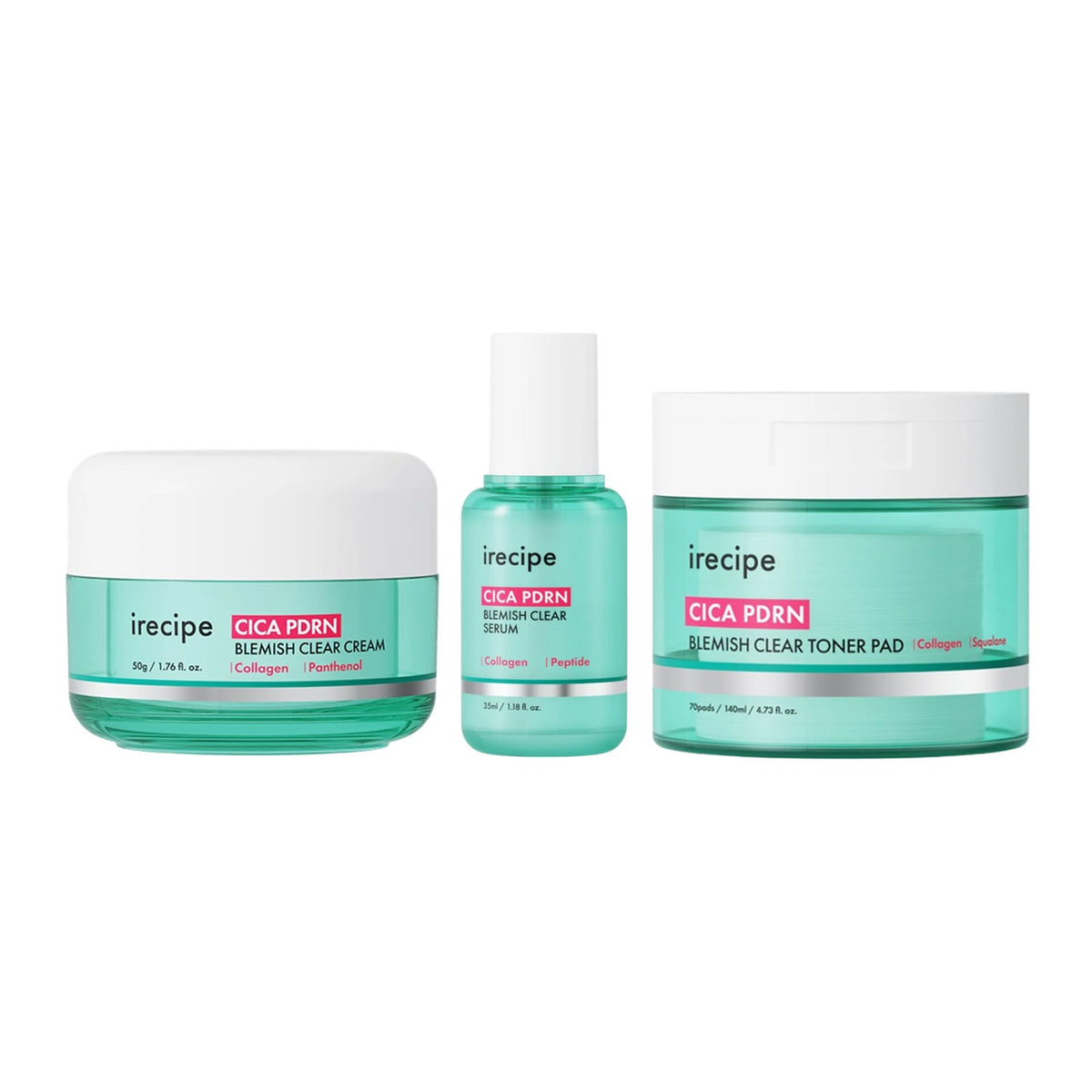 irecipe irecipe Cica PDRN Blemish Clear Set - hydrating - front bottle shot