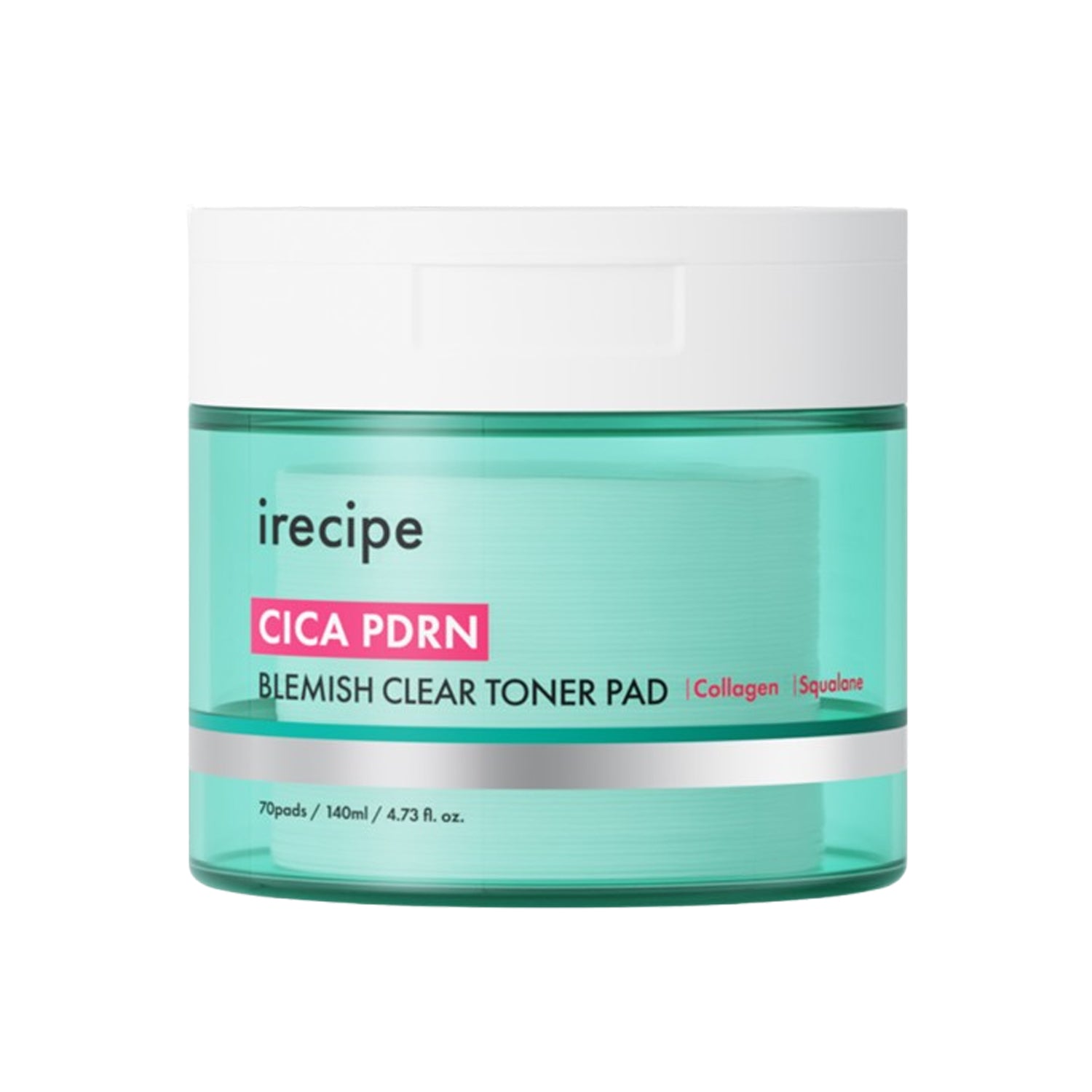 irecipe irecipe Cica PDRN Blemish Clear Toner Pad 70 Sheets - soothing - front bottle shot