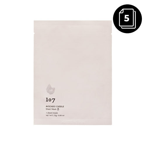 ONEOSEVEN ONEOSEVEN Avocado Cuddle Sheet Mask 25g * 5ea - hydrating - front bottle shot