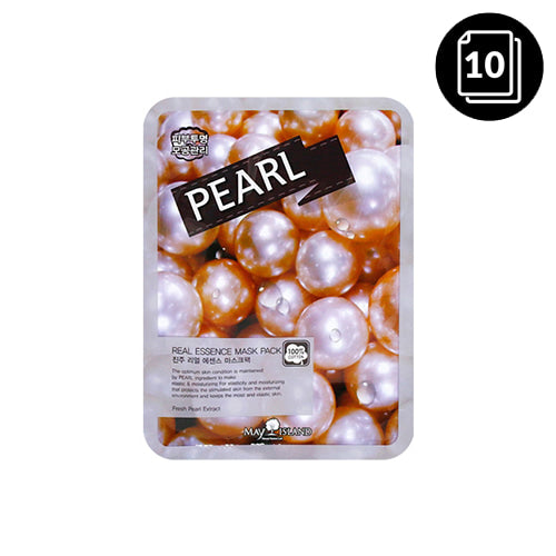 MAY ISLAND MAY ISLAND Pearl Real Essence Mask Pack 10ea - hydrating - front bottle shot
