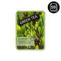 MAY ISLAND MAY ISLAND Green Tea Real Essence Mask Pack 10ea - hydrating - front bottle shot