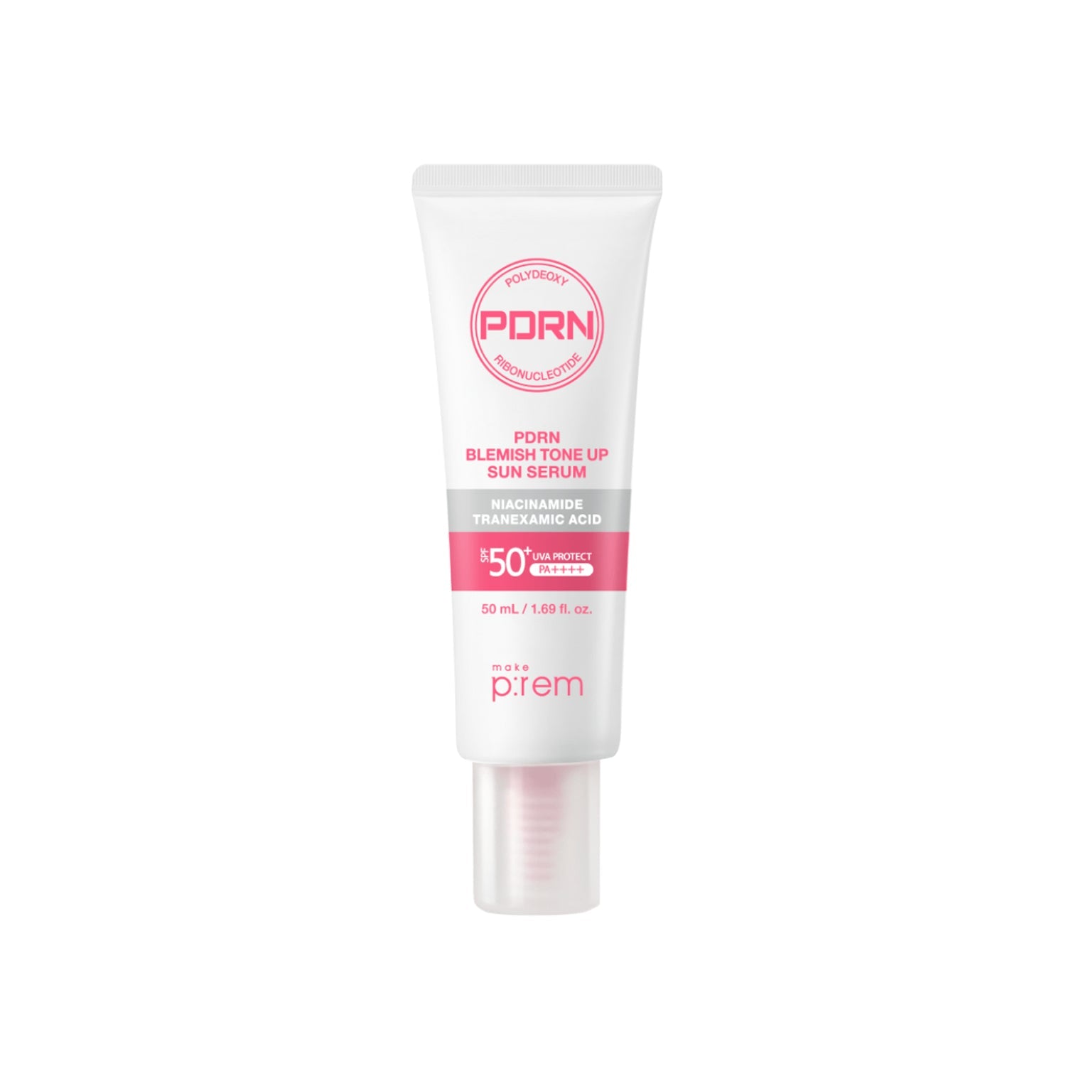 make p:rem make p:rem PDRN Blemish Tone Up Sun Serum 50ml - soothing - front bottle shot