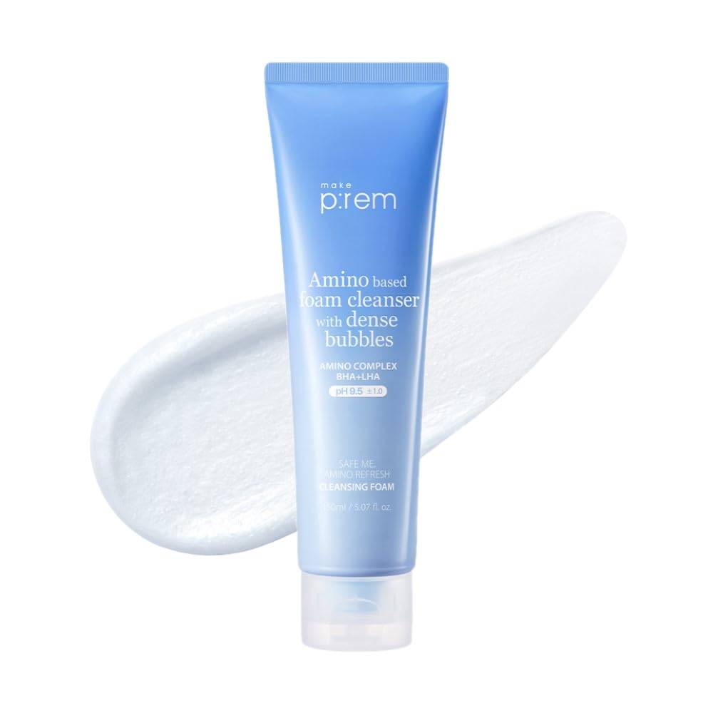 make p:rem make p:rem Safe Me Amino Refresh Cleansing Foam 150ml - pore care - front bottle shot