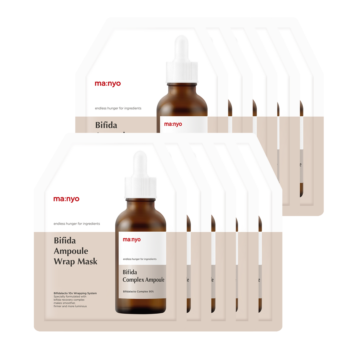 ma:nyo ma:nyo Bifida Wrap Mask 30g x 10ea - hydrating - front bottle shot