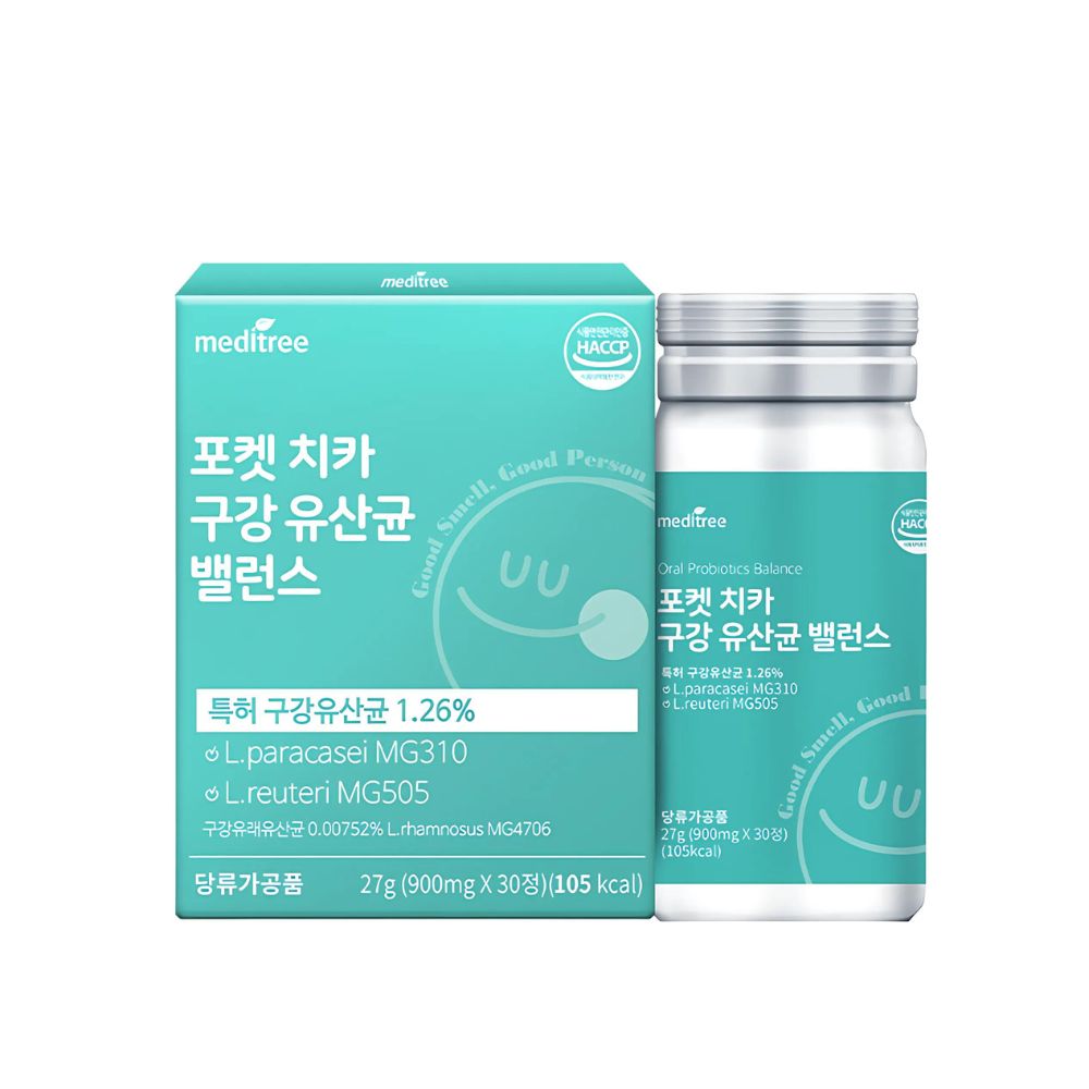 meditree meditree Pocket Chica Oral Probiotics Balance 27g (30 Tablets) - hydrating - front bottle shot