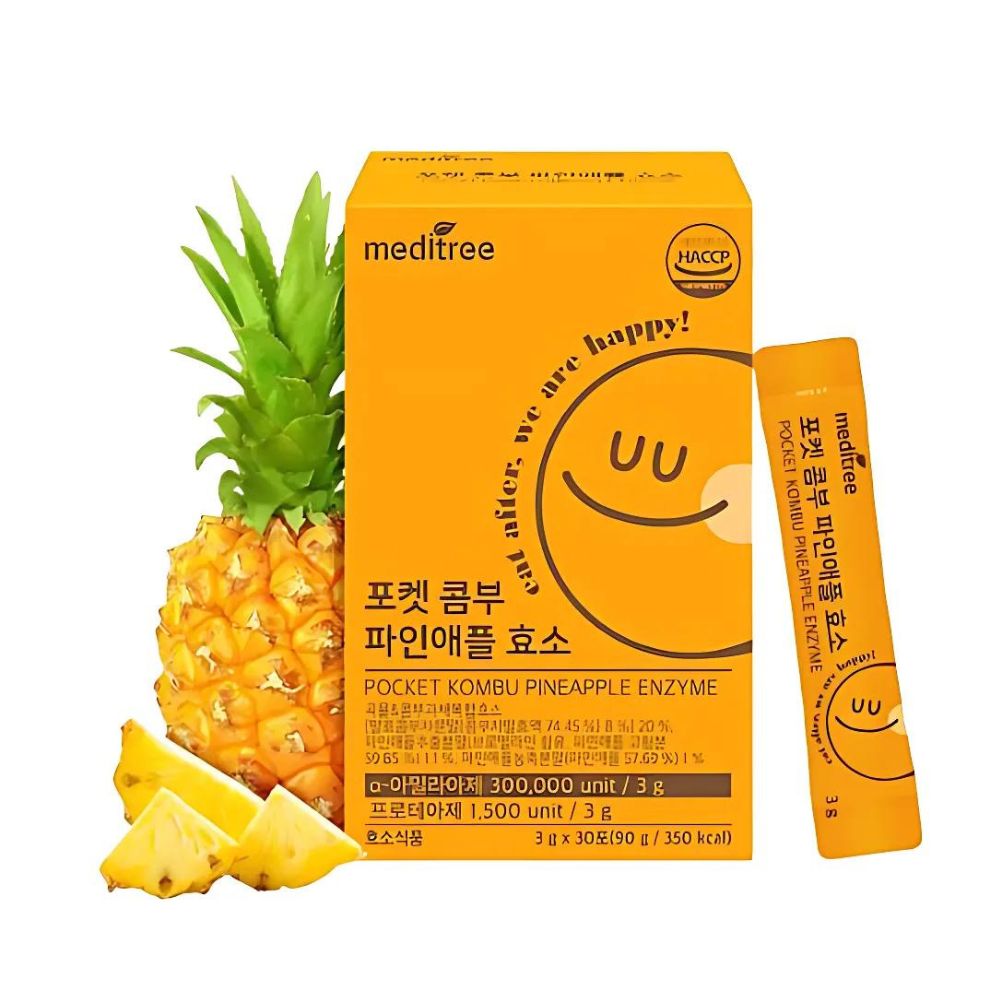 meditree meditree Pocket Kombu Pineapple Enzyme 3gx30 sticks - hydrating - front bottle shot