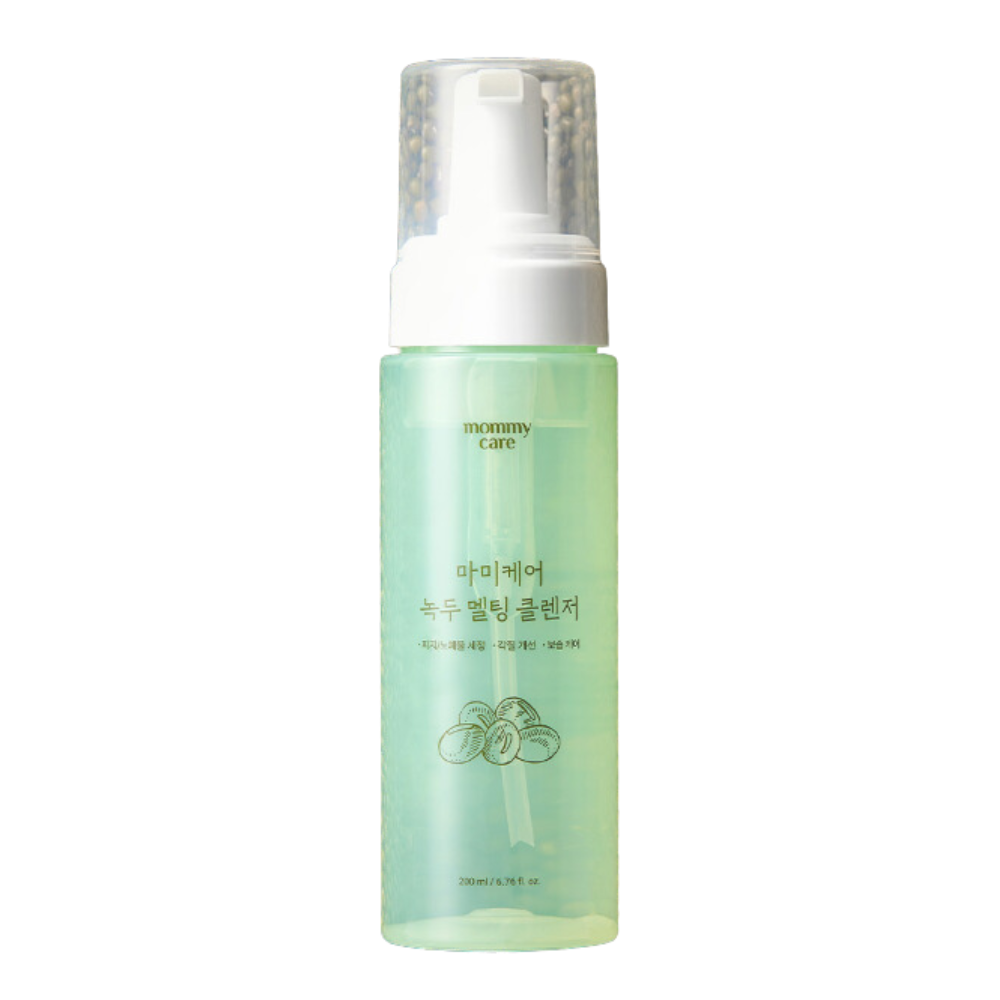 mommy care mommy care Mung Bean Melting Bubble Cleansing Foam 200ml - brightening - front bottle shot