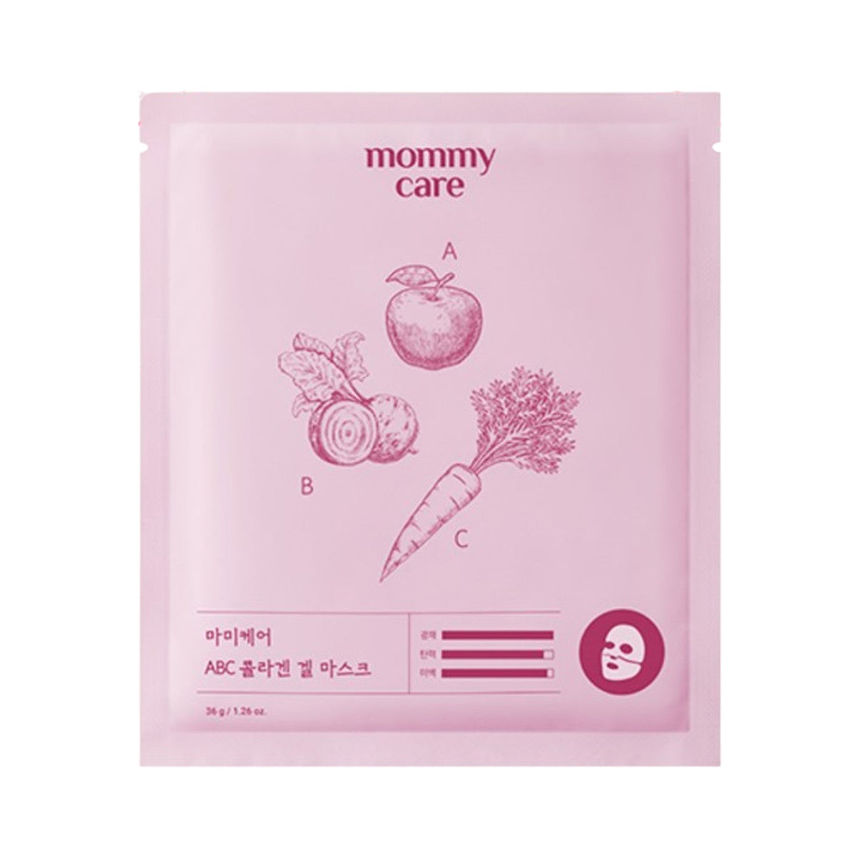 mommy care mommy care ABC Collagen Gel Mask 4 Sheets - soothing - front bottle shot