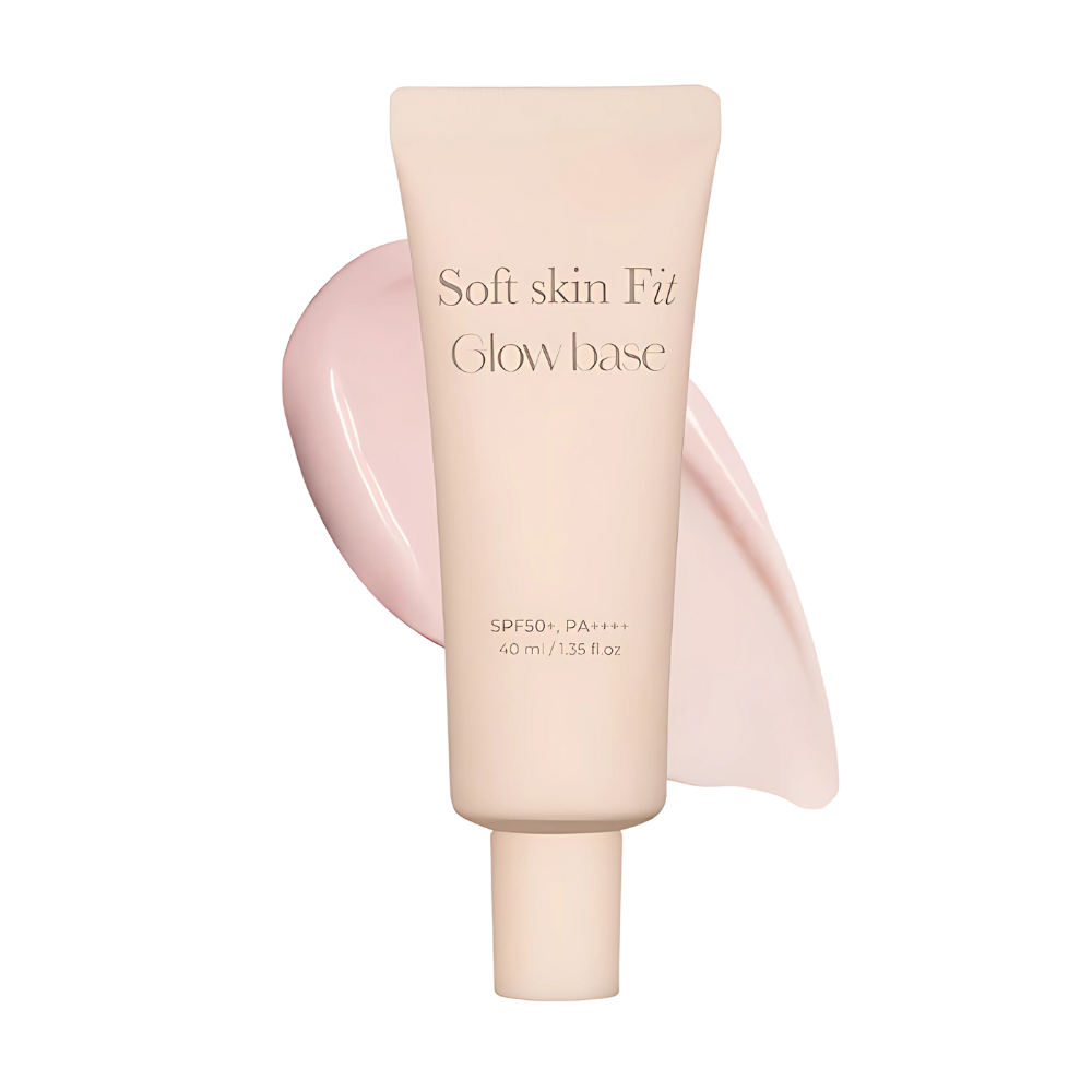 mude. mude. Soft Skin Fit Glow Base SPF50+ PA++++ 40ml - hydrating - front bottle shot