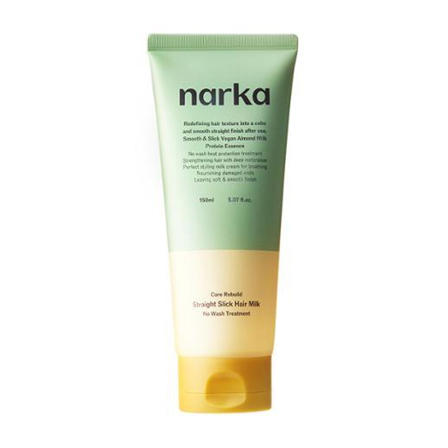 narka narka Core Rebuild Straight Slick Hair Milk 150ml - brightening - front bottle shot
