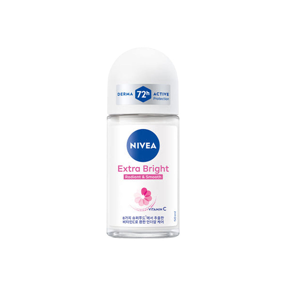 NIVEA NIVEA Deodorant Extra Bright Roll On 50ml - hydrating - front bottle shot