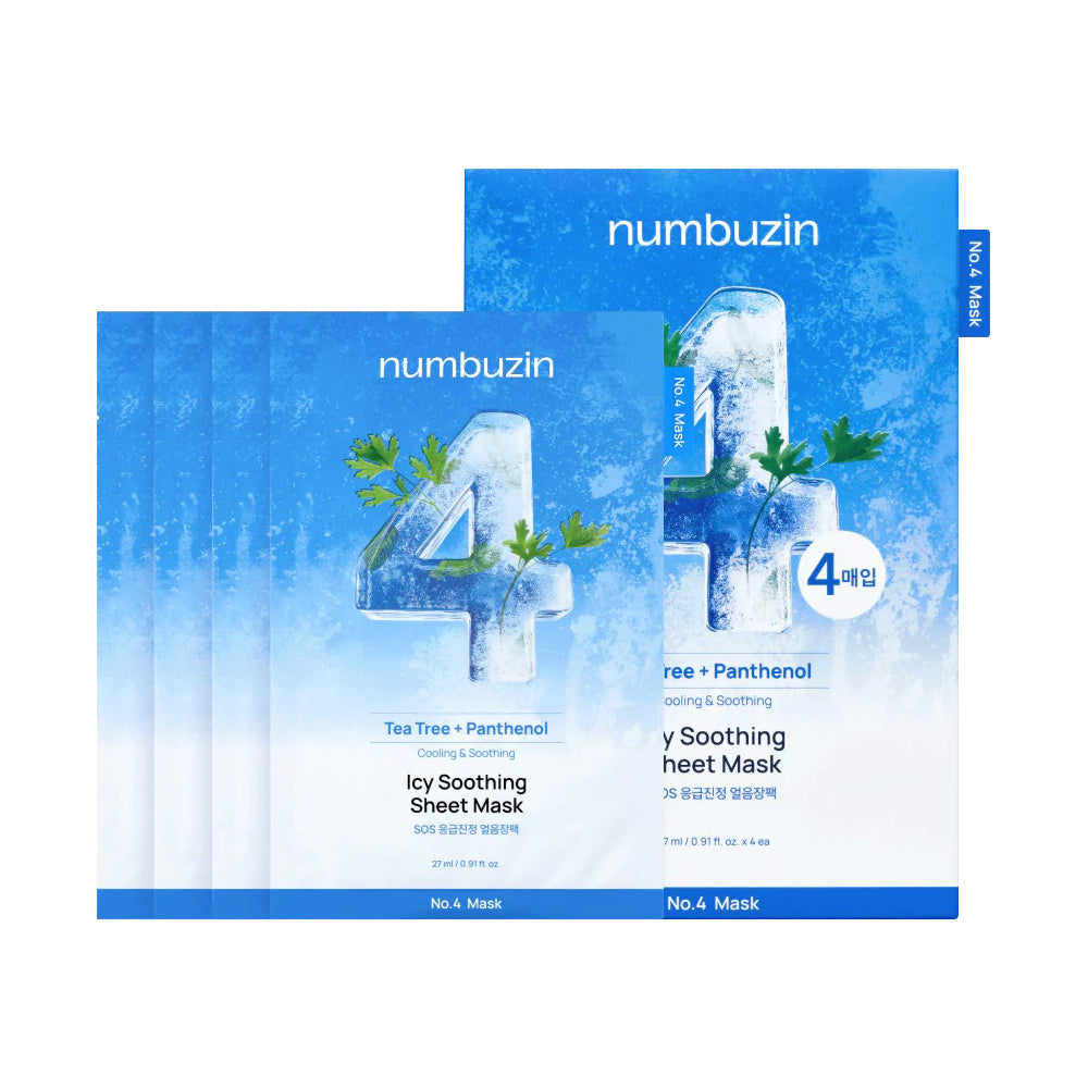 numbuzin numbuzin No. 4 Icy Soothing Sheet Mask 27g 5ea - soothing - front bottle shot