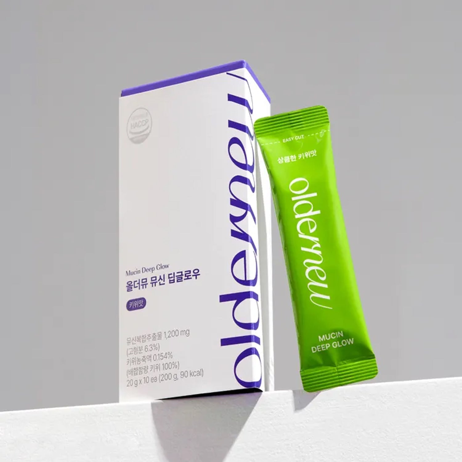 oldernew oldernew Mucin Deep Glow (Kiwi Flavor) - 20g x 20 Sticks (2 Boxes) - brightening - front bottle shot