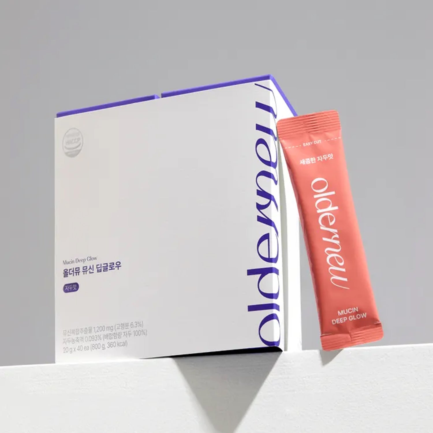 oldernew oldernew Mucin Deep Glow (Plum Flavor) - 20g x 40 Sticks (4 Boxes) - daily care - front bottle shot