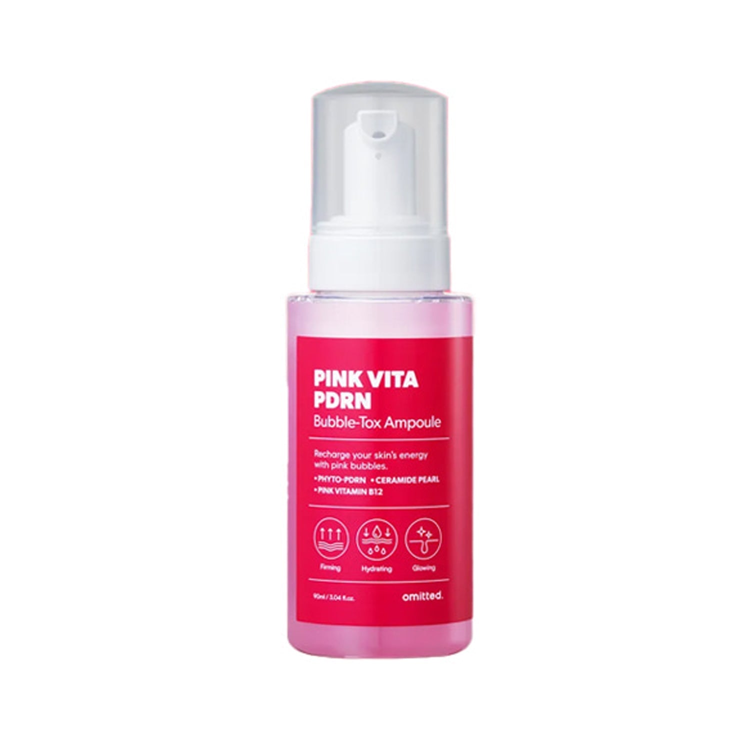 omitted omitted Pink Vita PDRN Bubble-Tox Ampoule 90ml - hydrating - front bottle shot