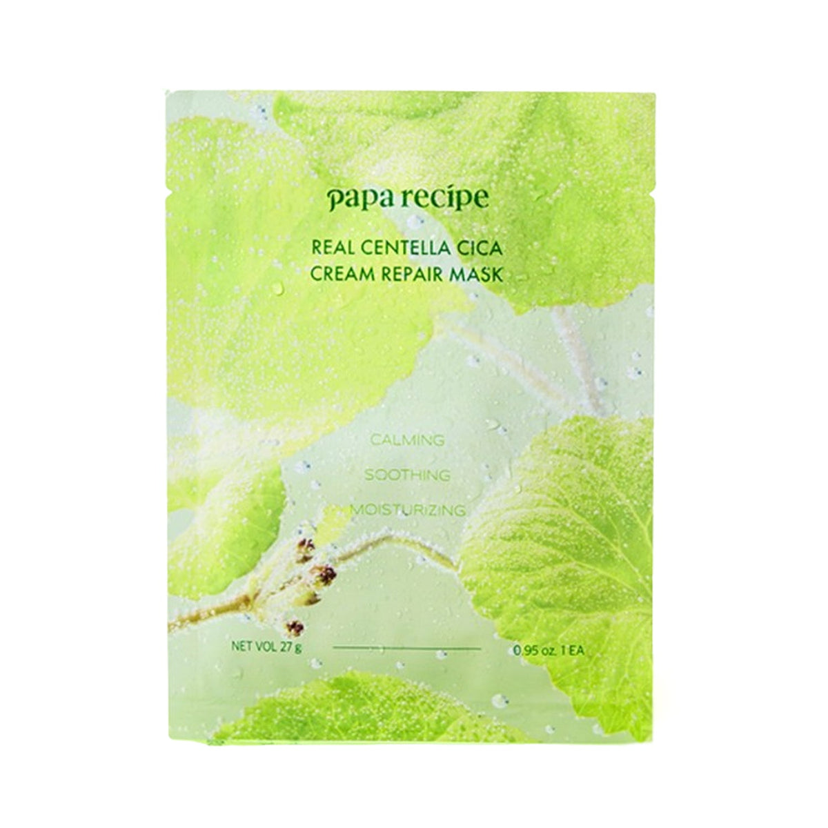 papa recipe papa recipe Real Centella Cica Cream Repair Mask 27g * 10ea - hydrating - front bottle shot
