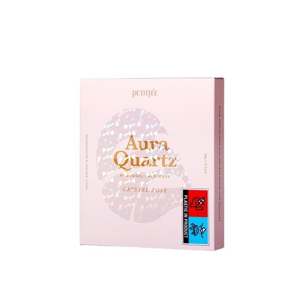 Petitfee PETITFEE Aura Quartz Hydrogel Face Mask Crystal Rose 30g 5ea - soothing - front bottle shot