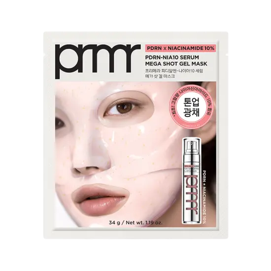 primera primera PDRN-NIA10 Serum Mega Shot Gel Mask 34g x 5ea - soothing - front bottle shot