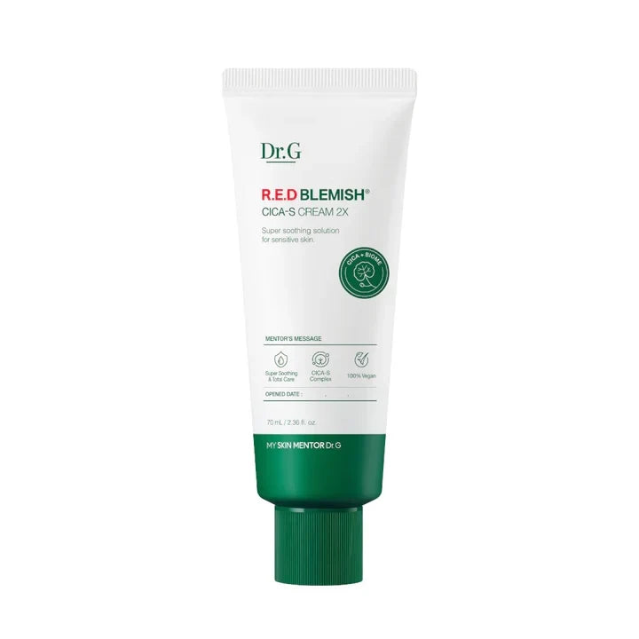 Dr.G Dr.G R.E.D Blemish Cica S Cream 2X 70ml - soothing - front bottle shot