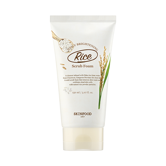 SKINFOOD SKINFOOD Rice Daily Brightening Scrub Foam 150ml - hydrating - front bottle shot