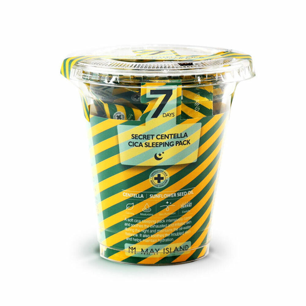 MAY ISLAND MAY ISLAND 7 Days Secret Centella Cica Sleeping Pack 5gx12ea - hydrating - front bottle shot