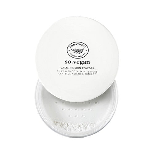 so natural so natural SO Vegan Calming Skin Powder 8g - soothing - front bottle shot