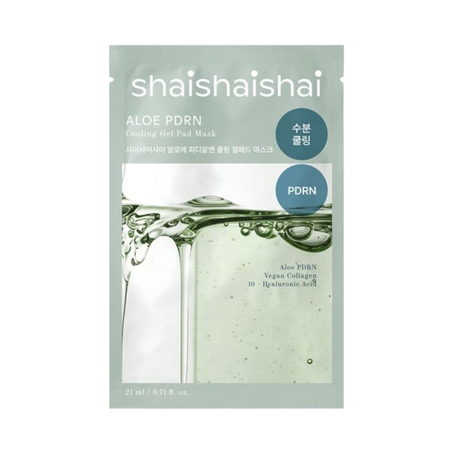 shaishaishai shaishaishai Aloe PDRN Cooling Gel Pad Mask 21ml × 10 Sheets - hydrating - front bottle shot