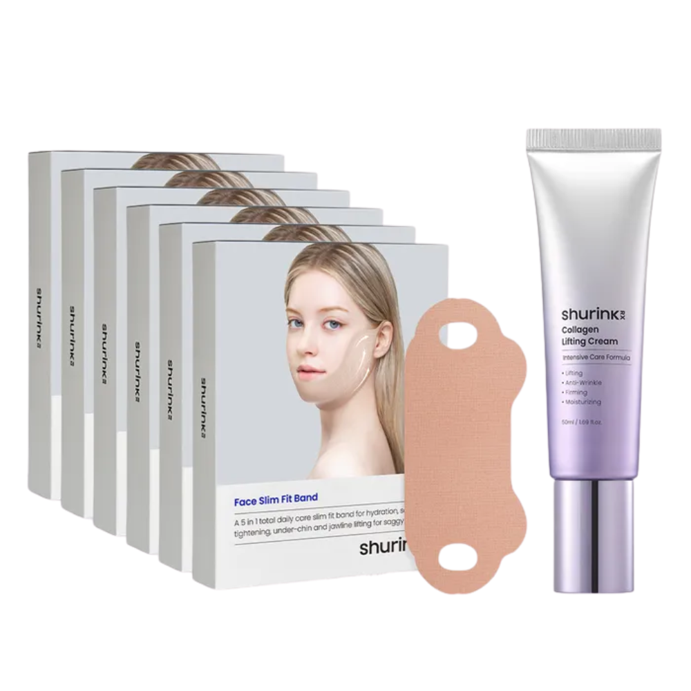shurink RX shurink RX Face Slim Fit Band 30 Sheets (5 Sheets × 6 Packs) - soothing - front bottle shot