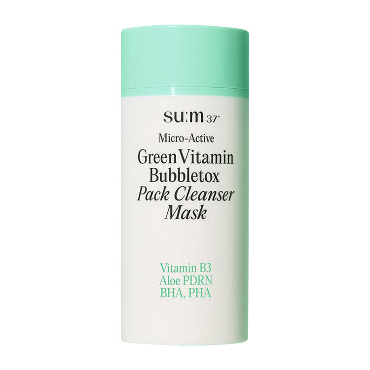 su:m37 su:m37 Micro Active Green Vitamin Bubble Tox Pack Cleanser Mask 100ml - hydrating - front bottle shot