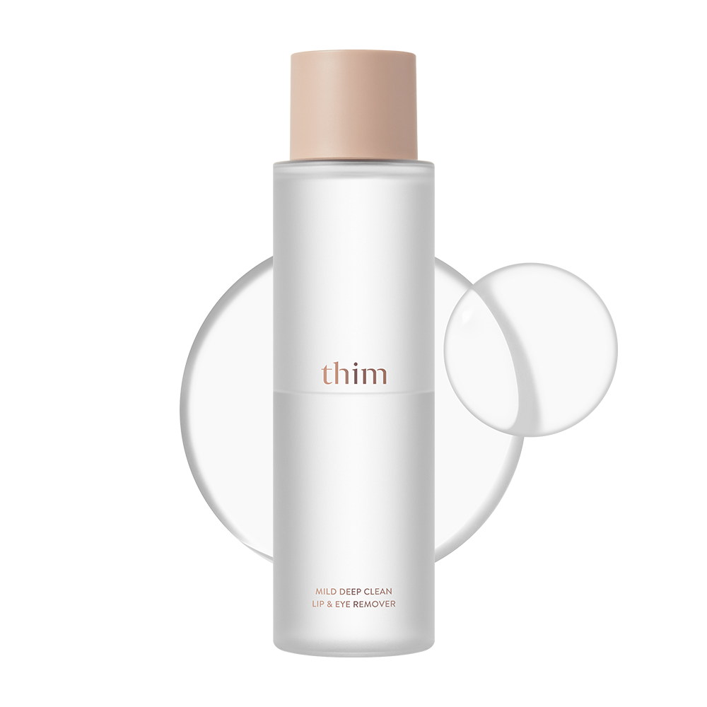 thim thim Mild Deep Clean Lip & Eye Remover 100ml - hydrating - front bottle shot