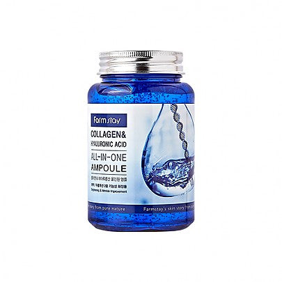 Farmstay Farmstay Collagen&Hyaluronic Acid All-In One Ampoule 250ml - hydrating - front bottle shot