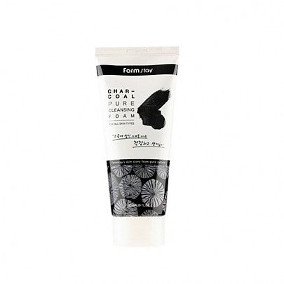 Farmstay Farmstay Char-Coal Pure Cleansing Foam 180ml - hydrating - front bottle shot
