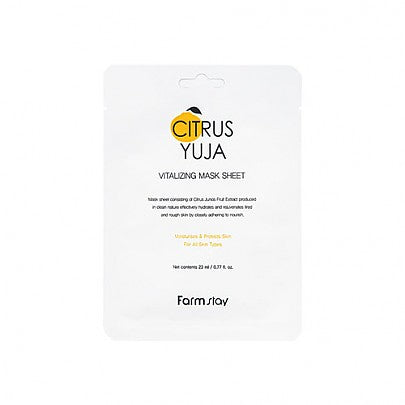 Farmstay Farmstay Citrus Yuja Vitalizing Mask Sheet 23ml * 10ea - hydrating - front bottle shot