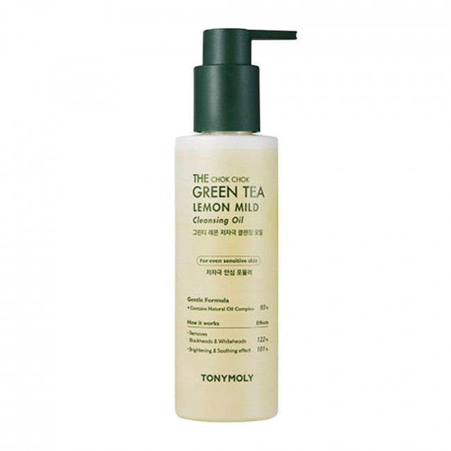 TONYMOLY TONYMOLY The Chok Chok Green Tea Lemon Mild Cleansing Oil 200ml - hydrating - front bottle shot