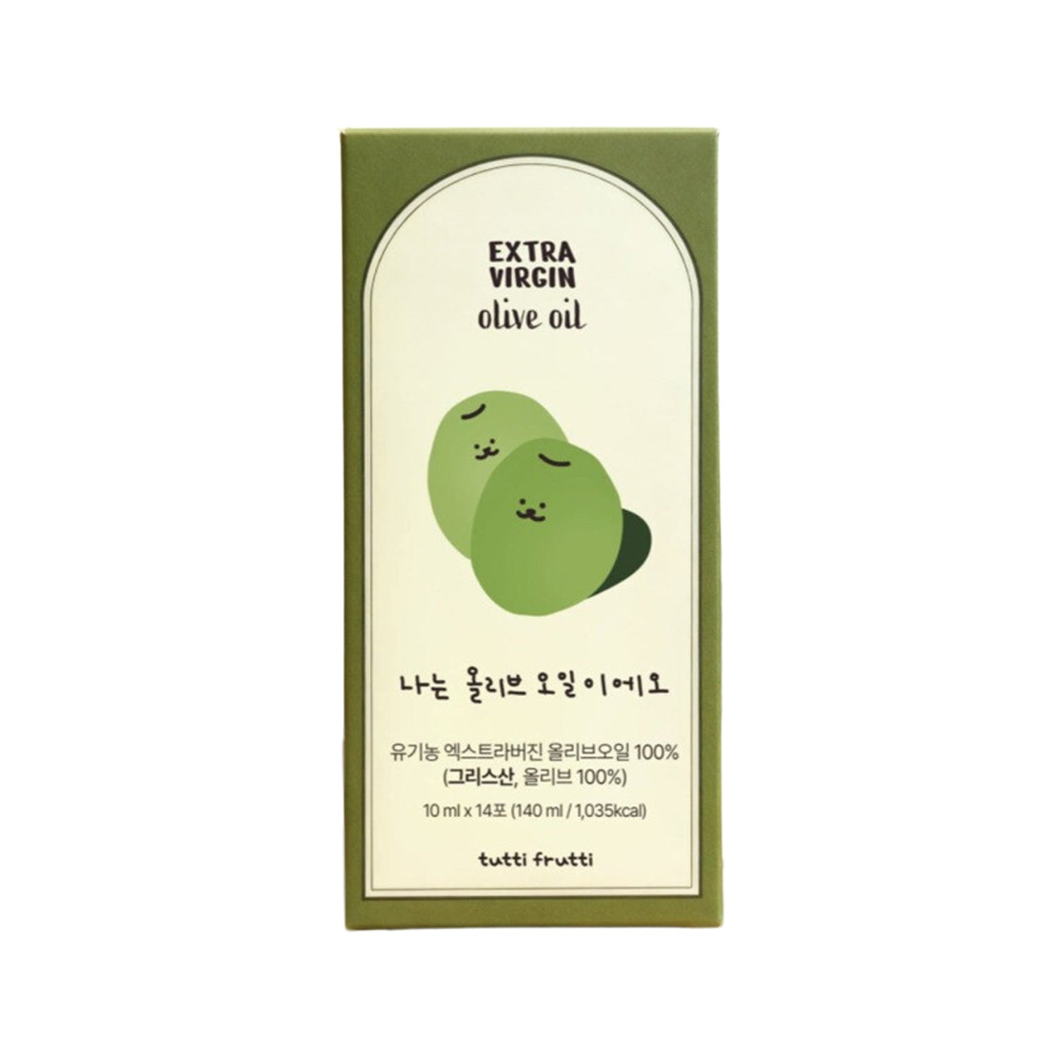 tutti frutti tutti frutti Organic Extra Virgin Olive Oil Sticks 1 Box (10ml x 14 Sticks) - daily care - front bottle shot