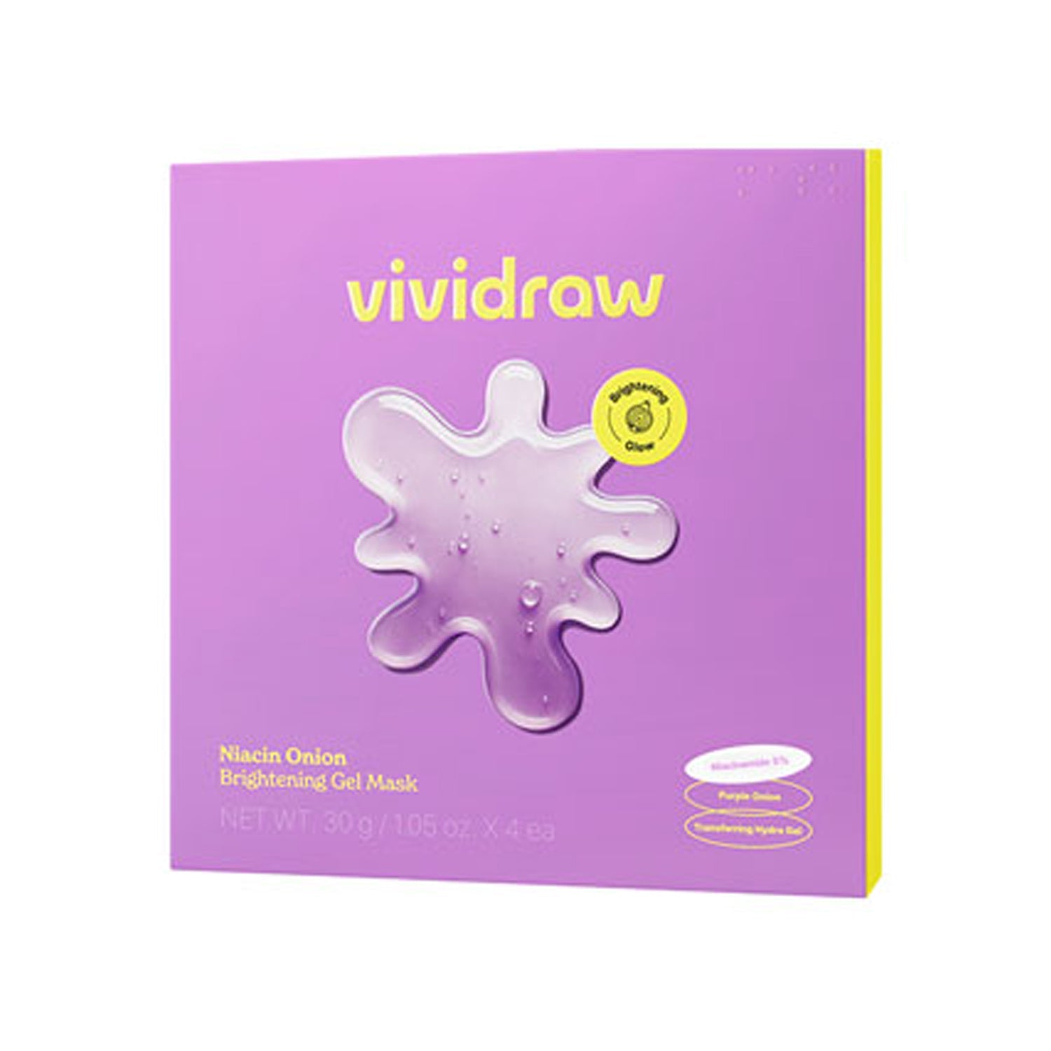 vividraw vividraw Niacin Onion Brightening Gel Mask 4ea - hydrating - front bottle shot