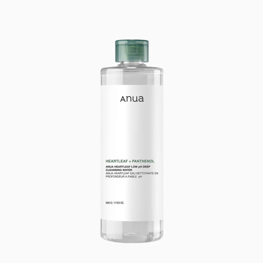 Anua Anua Heartleaf 87 Low PH Deep Cleansing Water 500g - hydrating - front bottle shot