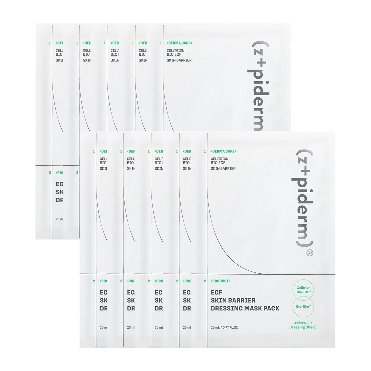 z+piderm z+piderm EGF Skin Barrier Dressing Mask Pack 23ml 10ea - hydrating - front bottle shot